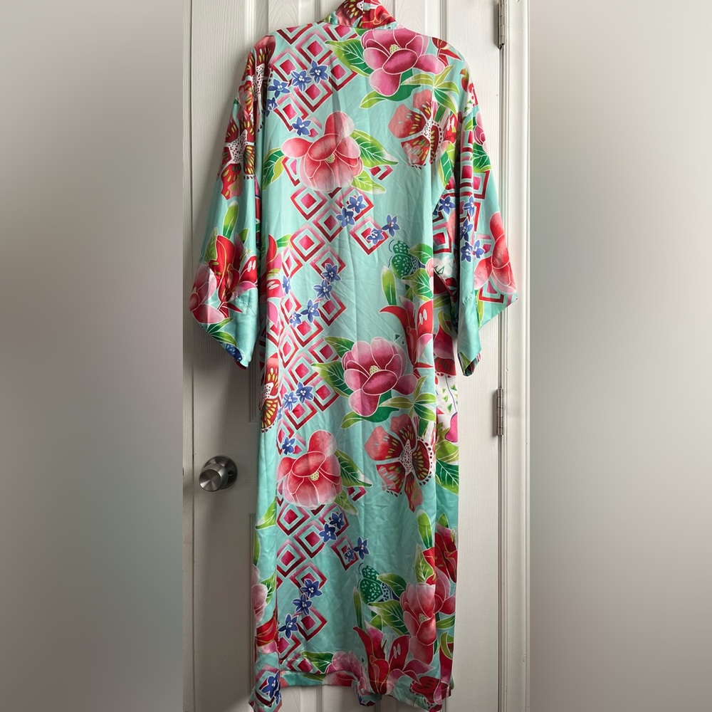 Natori Private Luxuries Star Blossom Kimono Caftan Robe Size M (NO BELT) - Picture 7 of 7